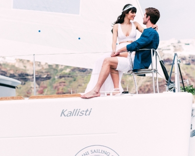 After wedding catamaran cruise: Alexander and Isabella